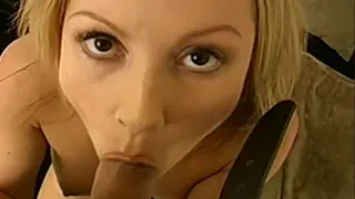Hot slut gives blowjob after masturbating